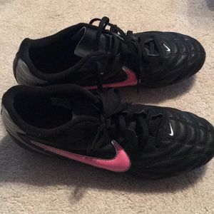 NIKE Cleats!  Black with Pink.  Hardly worn.